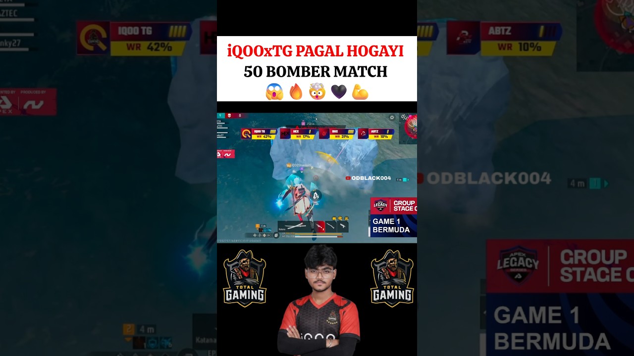 iQOO TG 50 BOMBER 😱 #tgshanky #tgesports #garenafreefire #tgchaser #totalgaming #ffesports #ffshorts