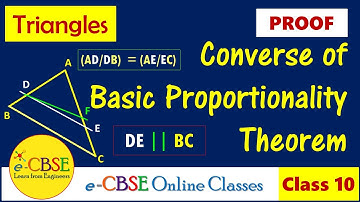 Converse of Basic Proportionality Theorem Proof | Triangles | Class 10  Maths