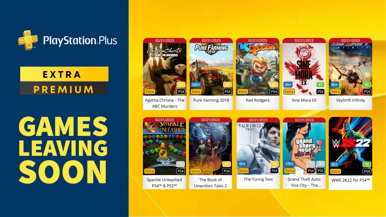 Games Leaving PlayStation Plus Extra in February 2023 YouTube