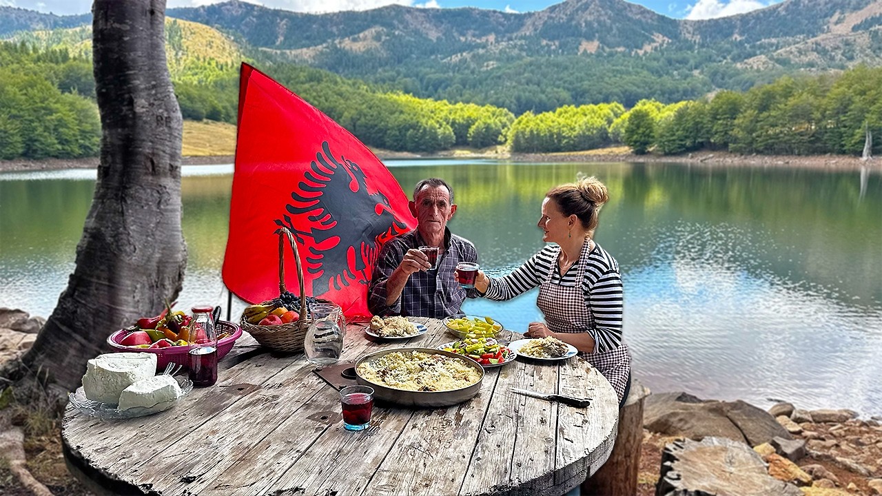 Mount Balgjaj 🏔️ – Traditional Chicken with Rice Cooked Under the Saç Pan 🐔🍚🇦🇱