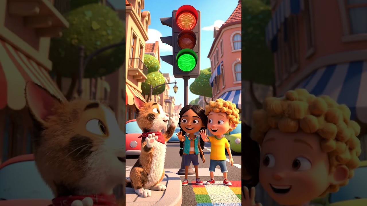 Coco Cat Across Safely 🚸 | Road Safety Rules for Kids | 3D Animated Learning 