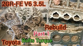 Часть (1) Ремонт двигателя 2GR-FE V6 3,5 л Toyota Avalon