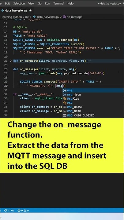 Save MQTT Data To An SQLite DB #shorts #python #sqlite #mqtt - YouTube