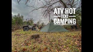 ATV Hot Tent Camping Trip - Deep Dish Pizza in a Cast Iron Pan, Beer & Maple Sugar Shack Tour.
