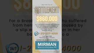 🚨 #Settlement $860,000 For a Brooklyn mother who suffered from a fall, due to a leaking ceiling #nyc