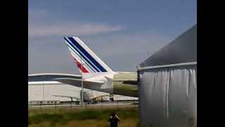 A380 property of Airfrance, Rolling out from Air bus assembly line, ready for engines running