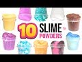 10 DIY Powder Slimes!!! QUICK & EASY Instant Slimes - NO GLUE, NO FACE MASKS, NO BORAX