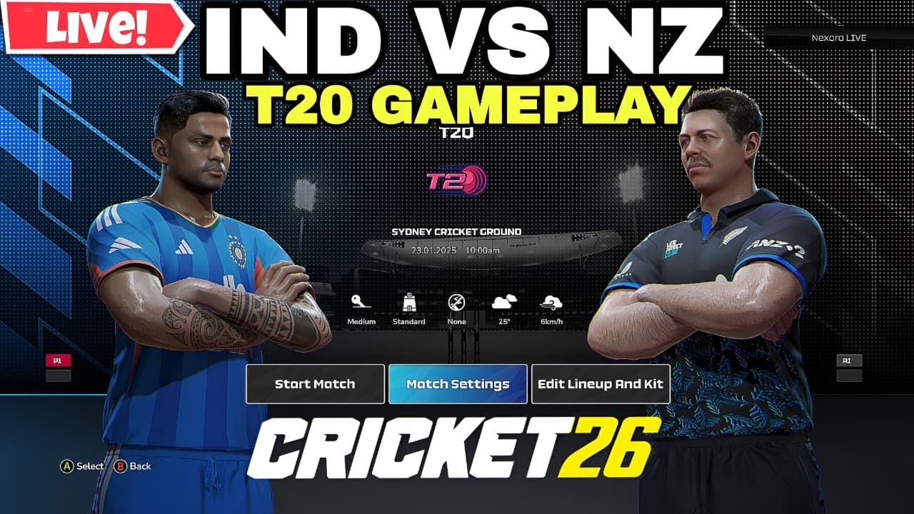 CRICKET 26 GAMEPLAY T20 MATCH IND VS NZ | EPIC GAMEPLAY # ...