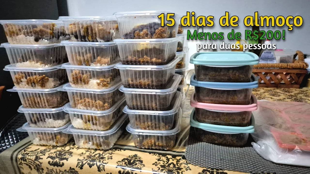 Marmitas para 15 dias gastando pouco! R$200 para 2 pessoas