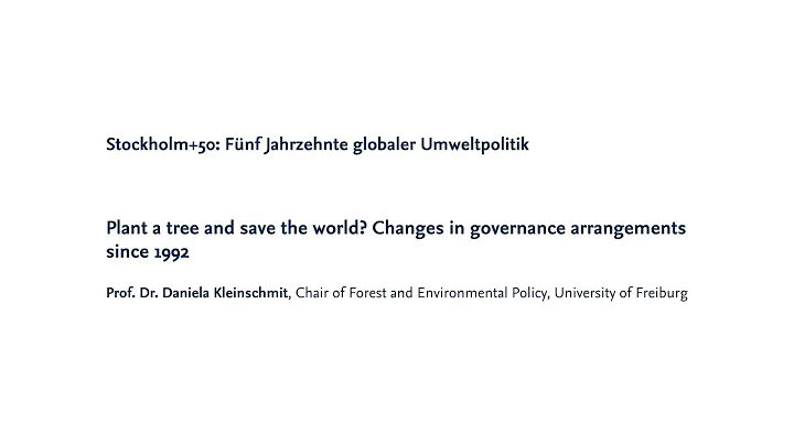 Plant a tree and save the world? Changes in govern...