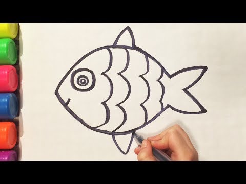КАК НАРИСОВАТЬ РЫБКУ карандашом HOW TO DRAW FISH Простые домашние рисунки (Эмилия)