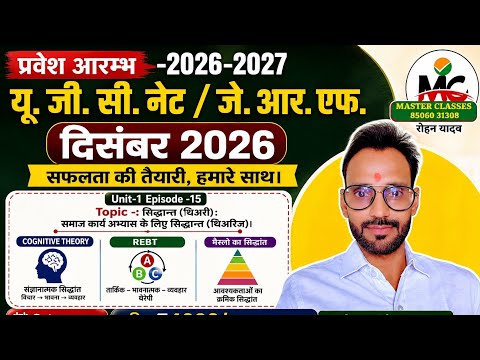 U-1 Ep-15 समाज कार्य का सिद्धांत, मैस्लो का सिद्धांत,REBT, Cognitive Theory DEC 2026 SOCIAL WORK