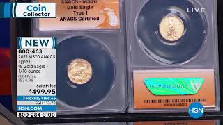 2021 MS70 ANACS Type I $5 Gold Eagle 1/10 oz. Gold Coin