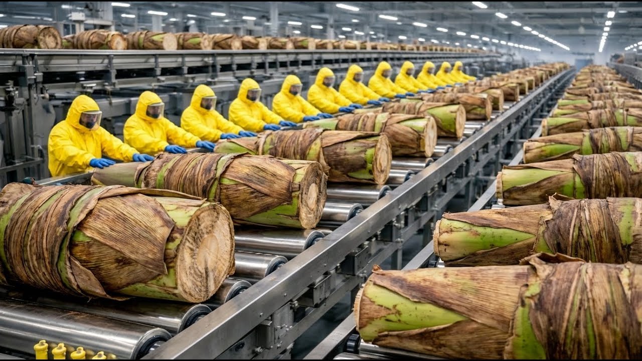 Inside the Largest Banana Stem Factory You've Never Seen Before (Full Process)