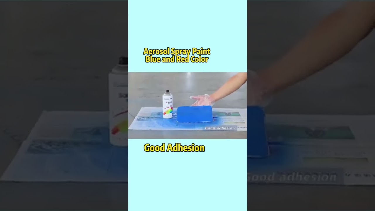 blue and red color aerosol spray paint