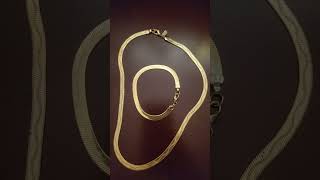 Vintage Revlon Yellow Gold Plated Herringbone Necklace & Bracelet #vintage #jewelry #goldjewelery