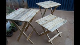 Como Fazer MESA DOBRAVEL PALETE Surpreendente Simples Fácil _Joinery MAKE Easy Folding Table of Wood