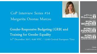 CoP Interview Series - Gender Responsive Budgeting and Training for Gender Equality - English