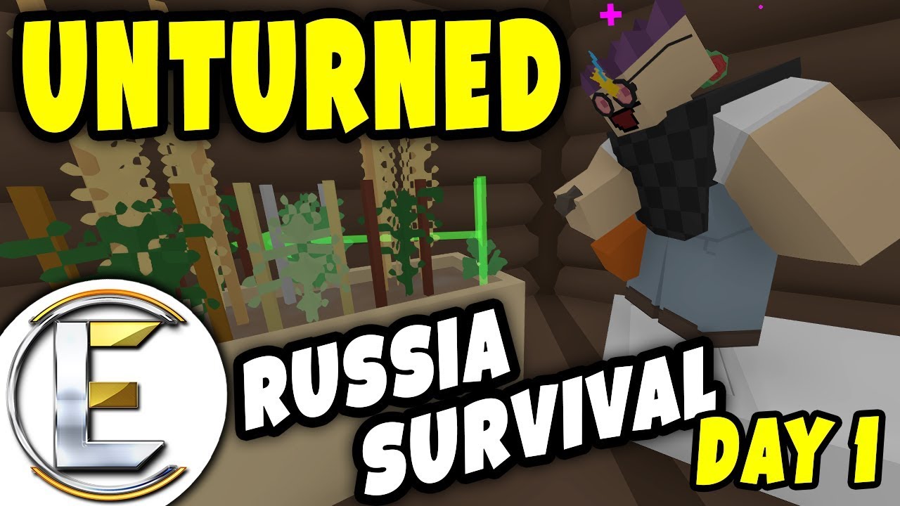 NEW BASE Unturned Russia Survival (Day 1) Base Build and Growing