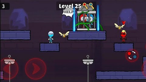 RED & BLUE STICKMAN  ADVENTURE #5 ALL LEVELS 21-25 ( Android ios Gameplay )