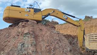 ยืนสูงจัดอัดเต็มอุ้ม cat 323 gx เจอดินดานคนขับขั้นเทพดั้มได้เที่ยว excavator and truck