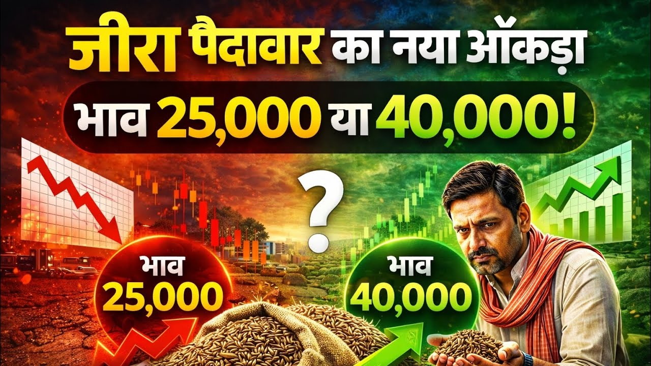 जीरा में बड़ा खेल! 😱 नया पैदावार आंकड़ा आया | अब भाव 25,000 या 40,000? 