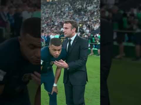 Mbappé comforted by President Macron😢