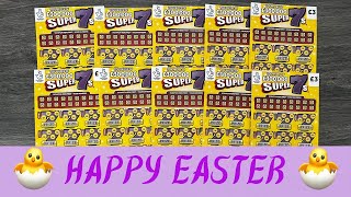 £30 IN PLAY WITH THE NEW SUPER 7’s SCRATCH CARD FROM THE NATIONAL LOTTERY  HAPPY EASTER