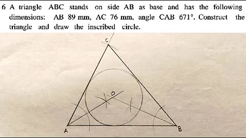How to draw the inscribed circle of a triangle || Geometrical construction question