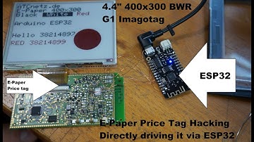 Driving an 4.4" Black White Red E-Paper Pricetag with an ESP32 and Arduino