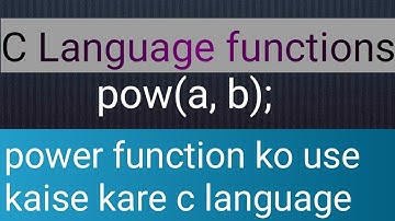 c language m power function ko use kaise karte hai . ? how to use power function in c language ?