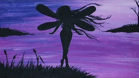 Fairy Silhouette : Acrylic Painting on Canvas (part 1 of 2)