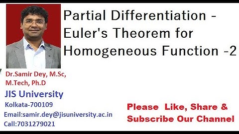 Partial Differentiation | Euler