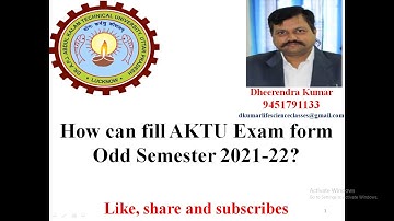 How can Fill Odd Semester (Regular and carry over) AKTU Exam form 2021 22
