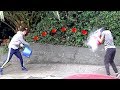 Water balloon fight prank