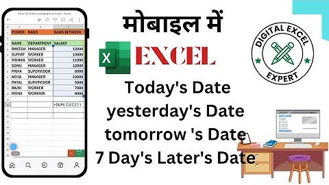 Excel Date Formulas Tutorial | Learn TODAY, Yesterday Tomorrow & 7 Days Later | Digital Excel Expert