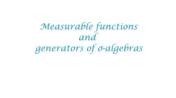 Measurable function proof with generator