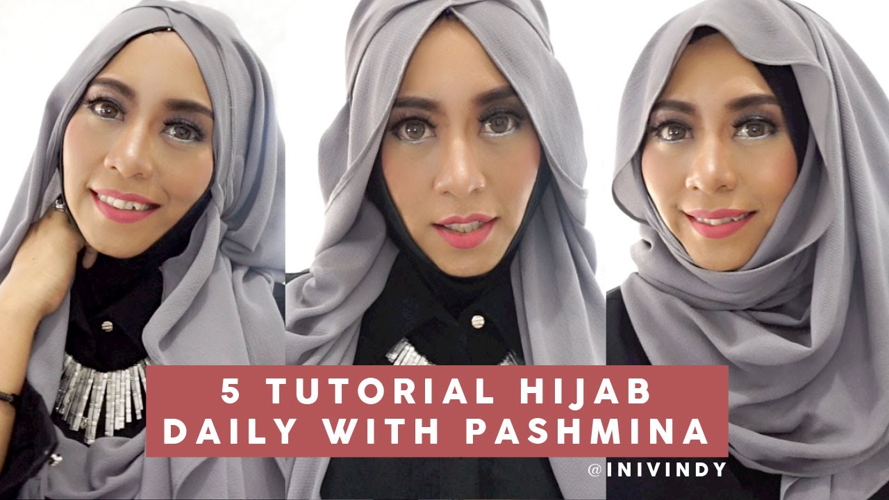 5 Tutorial Hijab Daily With Pashmina Bubble Savanna Mecca Inivindy