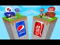 Mikey pepsi chunk vs jj coca cola chunk survival battle in minecraft maizen