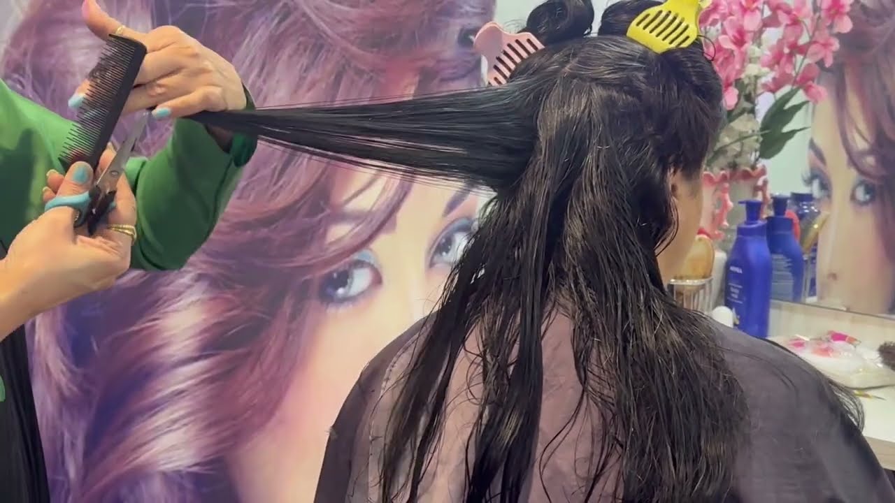 Aaj Humne Kiya Layer Haircutting Silky Hairs Pe