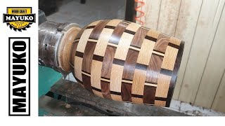 WOVEN VASE, woodturning