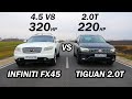 КТО ОБГОНИТ INFINITI FX 45 vs TIGUAN 2.0T 220 vs CAMRY 3.5 V70 vs BMW 320d G20 vs AUDI Q7 3.0 TDI