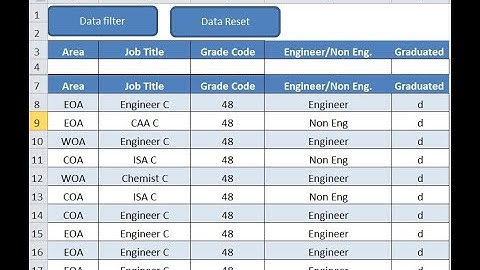 MS Excel Advance Macro Data Filter