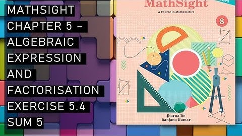 CBSE/Class 8th /Mathsight /Chapter 5- Algebraic Expression And Factorisation/Exercise 5.4/ sum 5