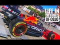 Life in the streets of OSLO, Graffiti, Red Bull F1, Akerselva river waterfall, Ducks , Norway . FPV