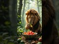Lion Eating The Watermelon #ai #lion #aivideo #animals #shorts #viral #tranding