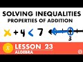 Solving Inequalities Using Properties of Addition | Algebra Lesson 23 - JK Math