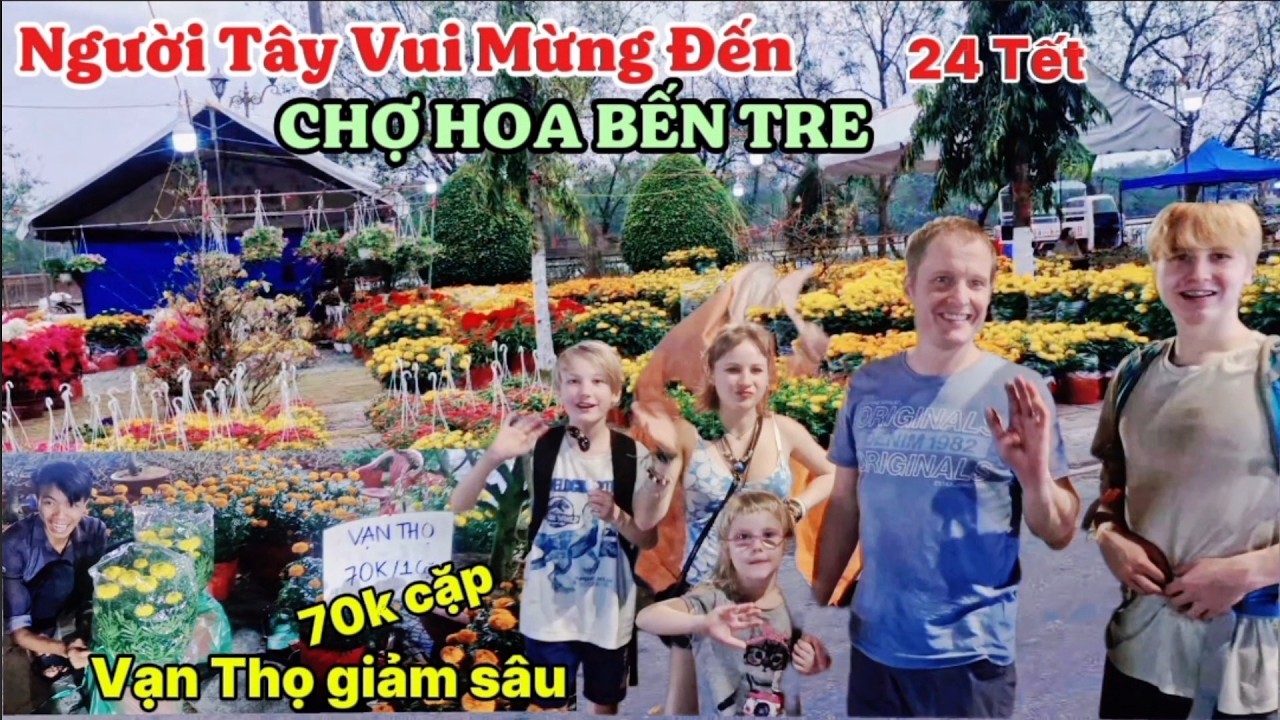 CHỢ HOA TẾT BẾN TRE 2026 VẠN THỌ GIÁ RẺ BẤT NGỜ 70k CẶP - CÀNG VỀ TỐI NGƯỜ ĐI CÀNG ĐÔNG 