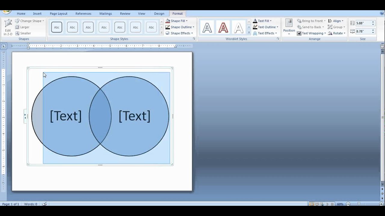 How To Create A Venn Diagram In Word And Powerpoint - Youtube