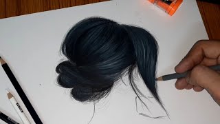 DRAWING TUTORIAL / How to draw smooth black hair with coloured pencil | arjun sethi sketches